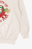 Vintage "University Of The North Pole" Ugly Christmas Raglan Sweatshirt (1980s)