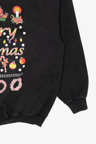 Vintage Black Hanes Ugly "Merry Christmas" Sweatshirt (1990s)