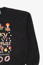Vintage Black Hanes Ugly "Merry Christmas" Sweatshirt (1990s)