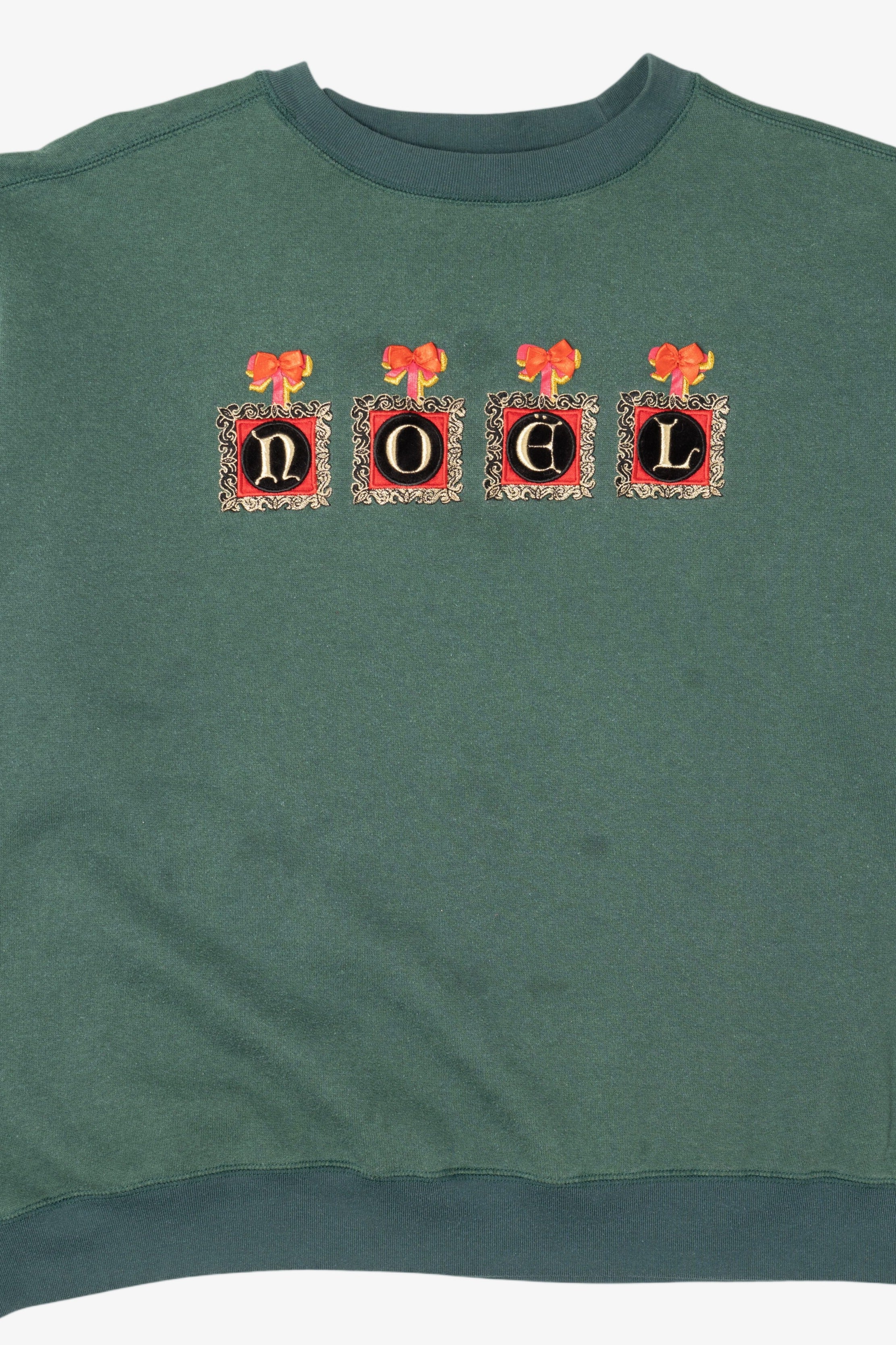 Vintage Green Honors "Noel" Ugly Christmas Sweatshirt (1990s)