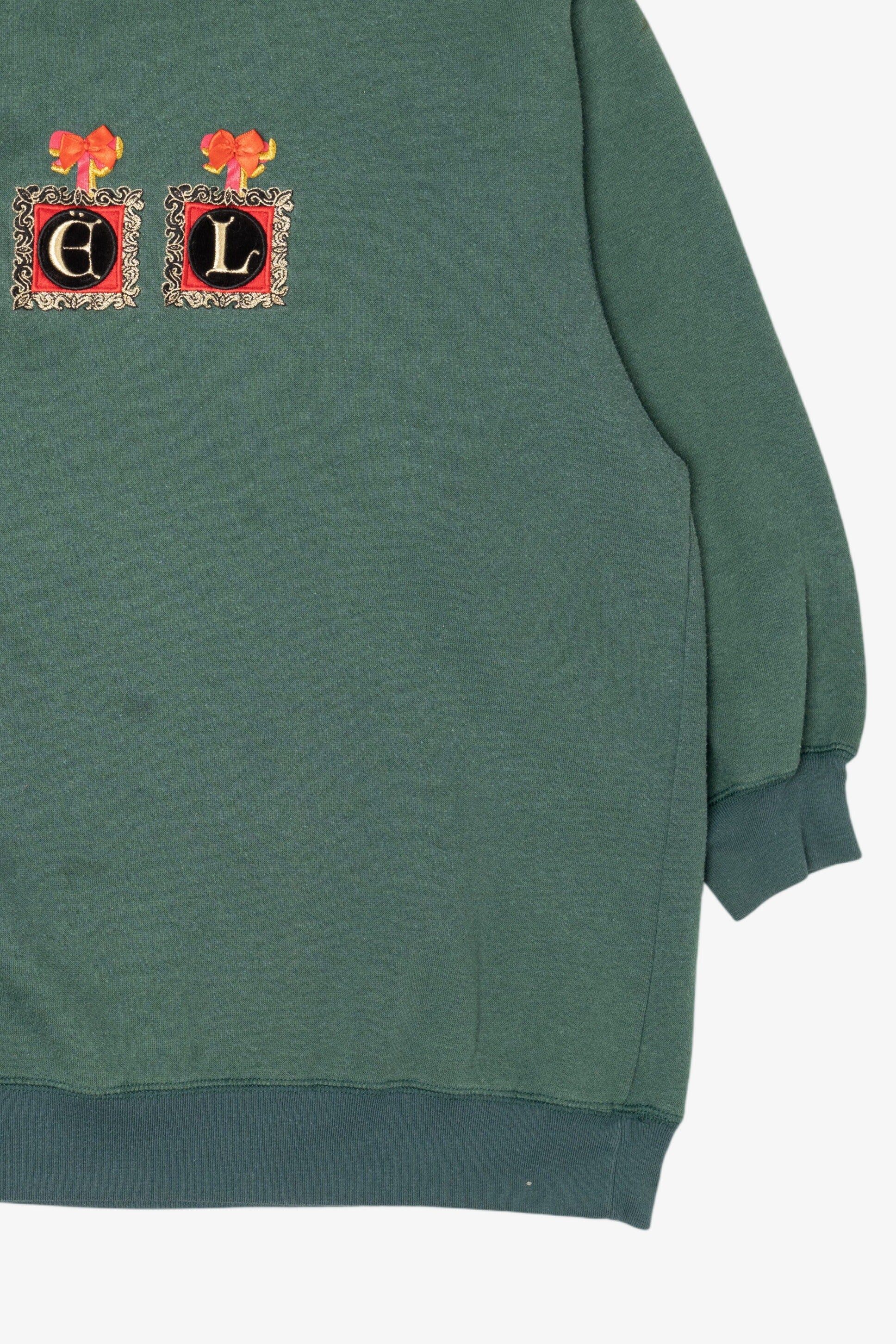 Vintage Green Honors "Noel" Ugly Christmas Sweatshirt (1990s)