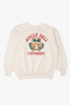 Vintage "Jingle Bell University" Ugly Christmas Raglan Sweatshirt (1980s)