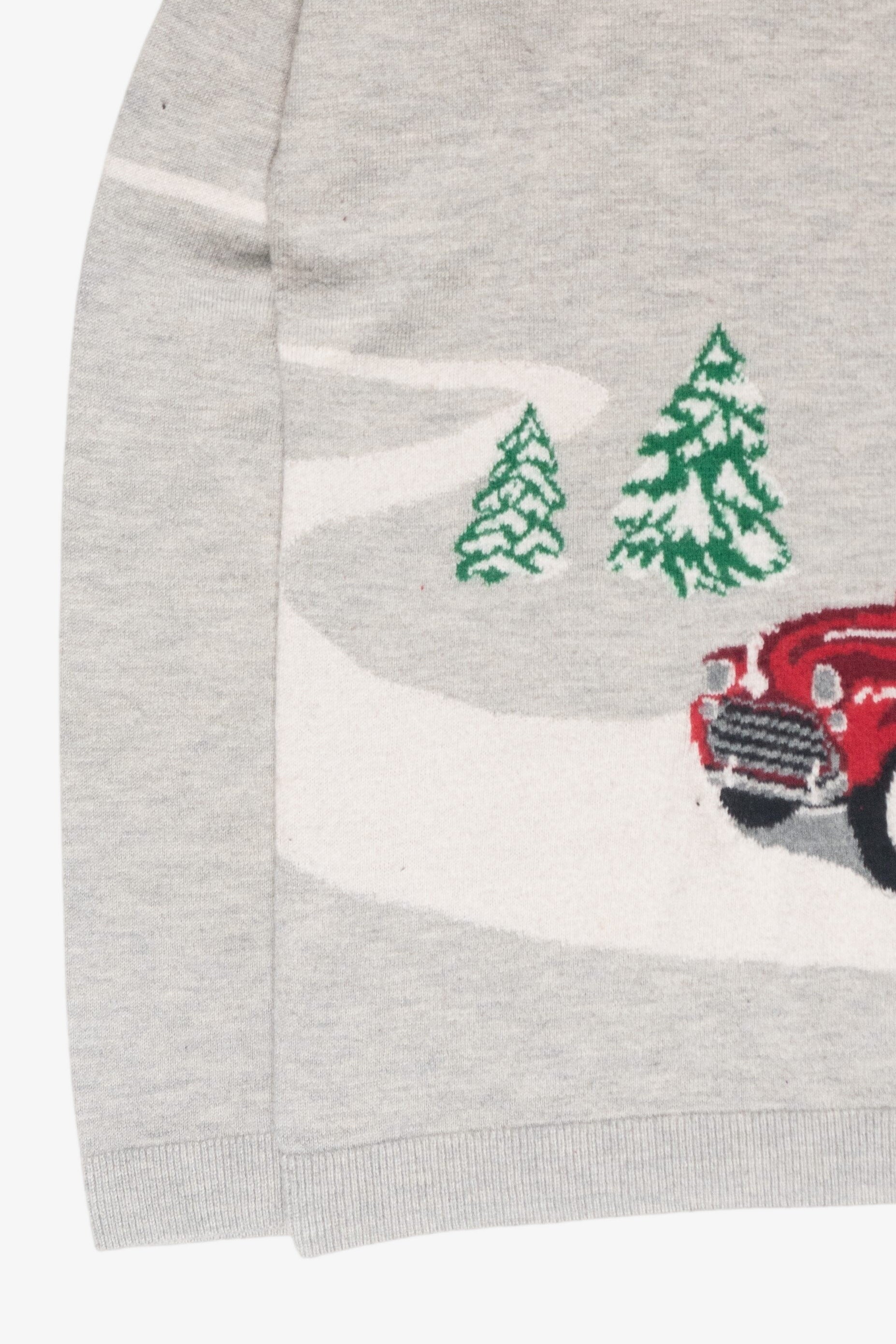 Vintage Car Tree Ugly Christmas Sweater (2010s)