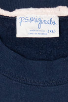 Vintage Navy Blue P.S Originals Winter Landscape Christmas Sweatshirt (1990s)