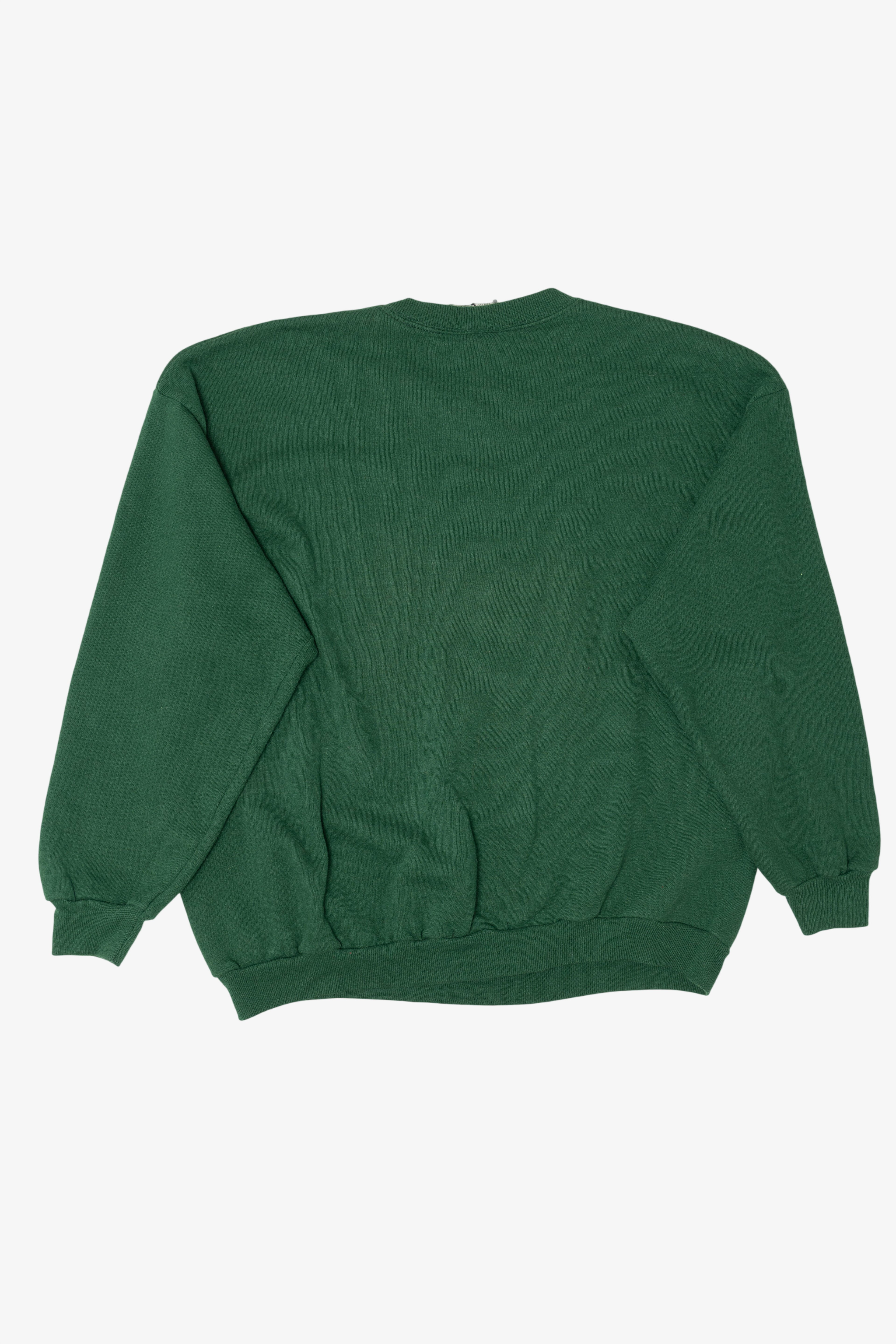 Vintage Dark Green Lee "Season's Greeting Canton, Ohio" Ugly Christmas Sweatshirt (1990s)