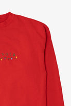 Vintage Red Oneita Embroidered "Minnesota" Lights Ugly Christmas Sweatshirt (1990s)