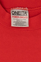 Vintage Red Oneita Embroidered "Minnesota" Lights Ugly Christmas Sweatshirt (1990s)