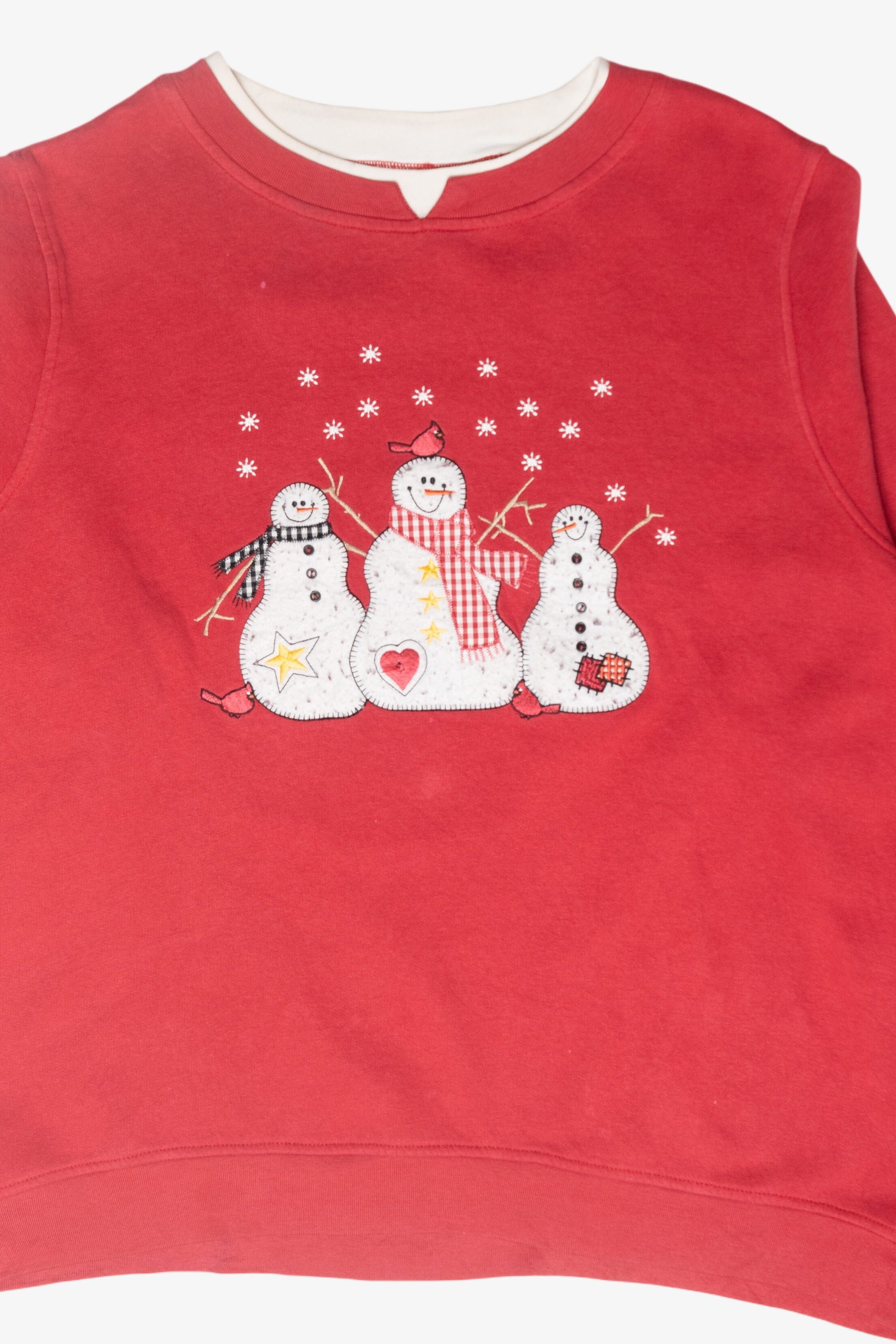 Snowmen Cardinals Vintage Ugly Christmas Sweatshirt (1990s)