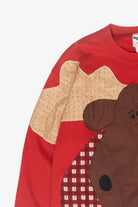 Moose Applique Vintage Ugly Christmas Sweatshirt (1990s)