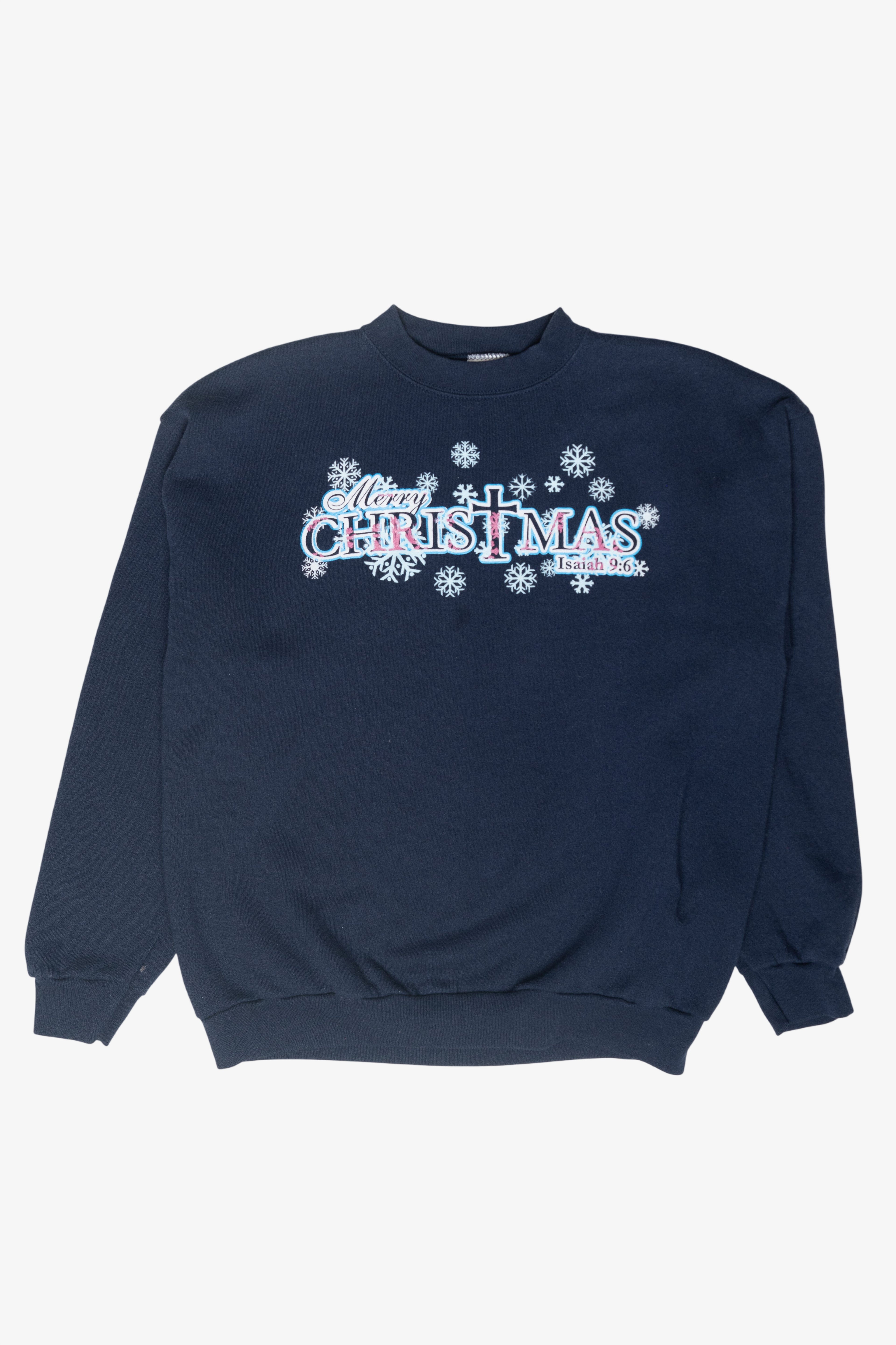 Isaiah 9:6 Cross Vintage Ugly Christmas Sweatshirt (2000s)