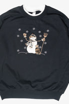 Animal Print Snowman Vintage Ugly Christmas Sweater (2000s)