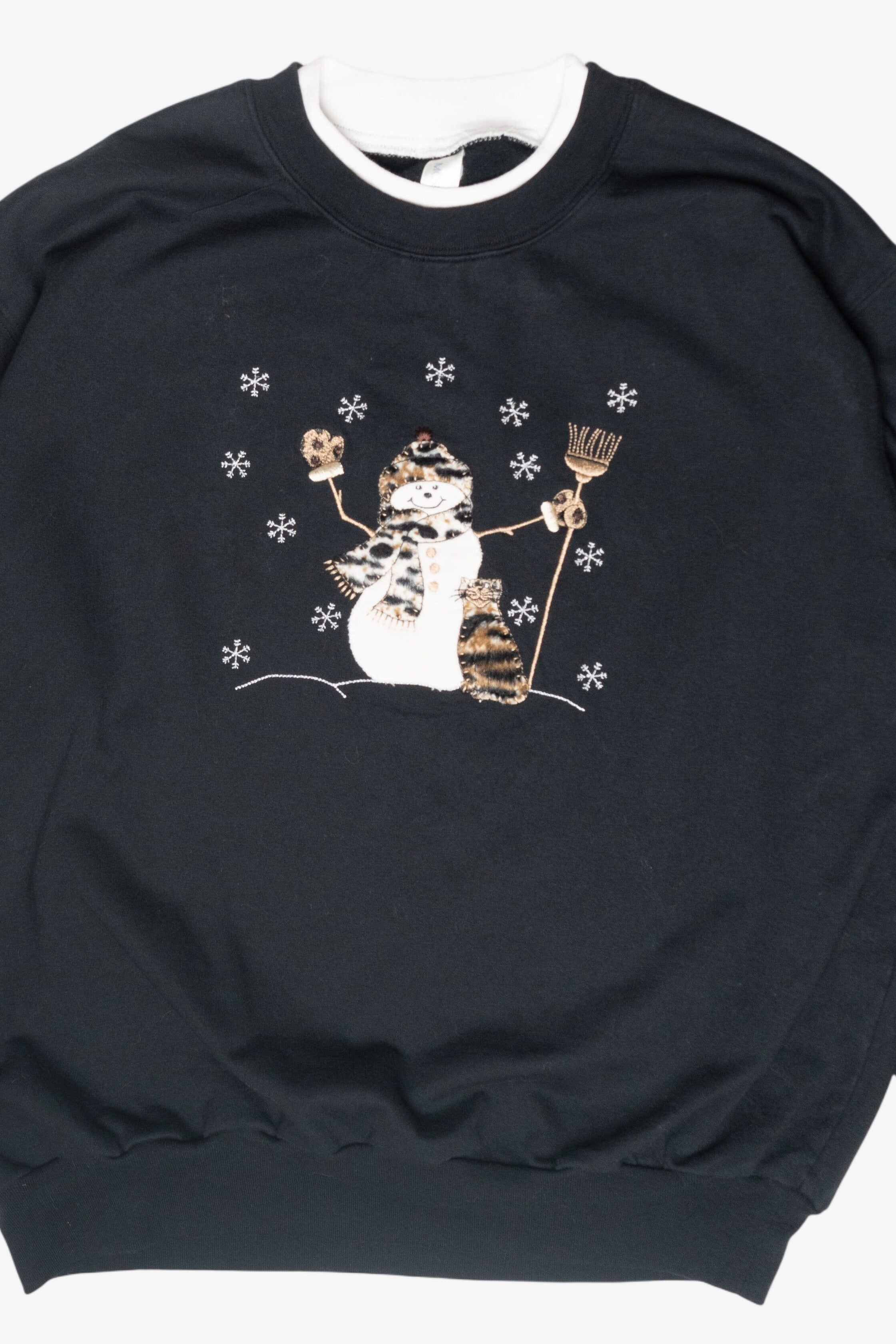 Animal Print Snowman Vintage Ugly Christmas Sweater (2000s)