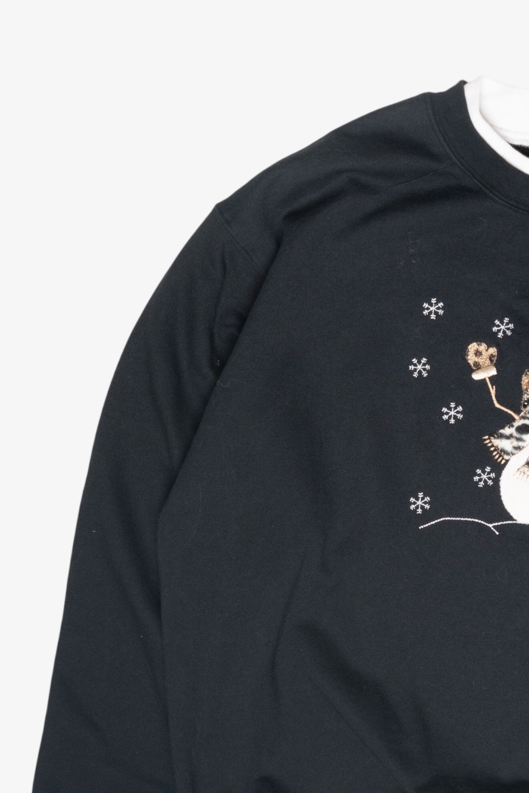 Animal Print Snowman Vintage Ugly Christmas Sweater (2000s)