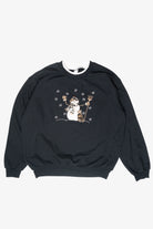 Animal Print Snowman Vintage Ugly Christmas Sweater (2000s)