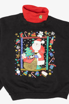 Vintage Kids Santa Ugly Christmas Turtleneck Sweatshirt (1990s)