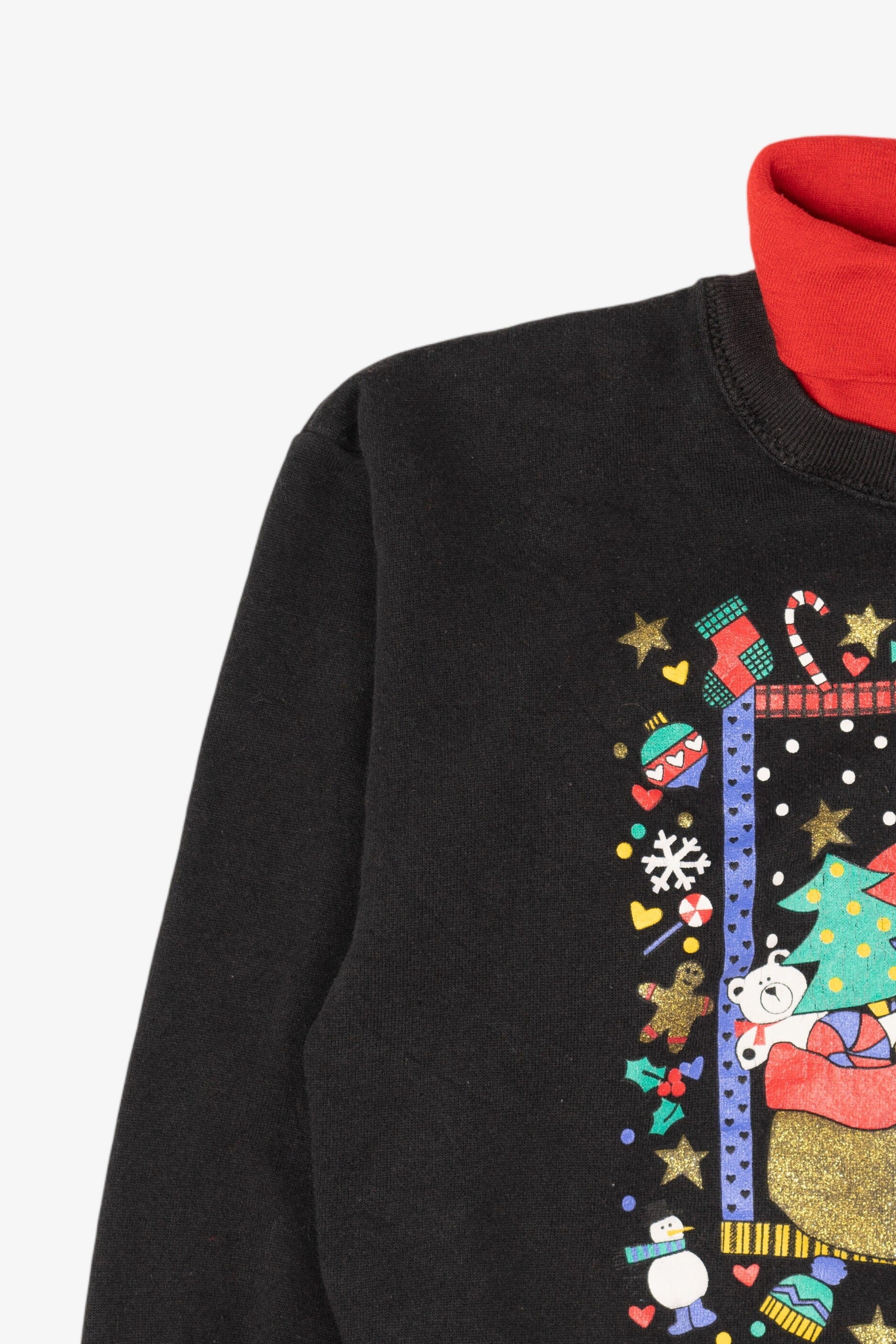Vintage Kids Santa Ugly Christmas Turtleneck Sweatshirt (1990s)