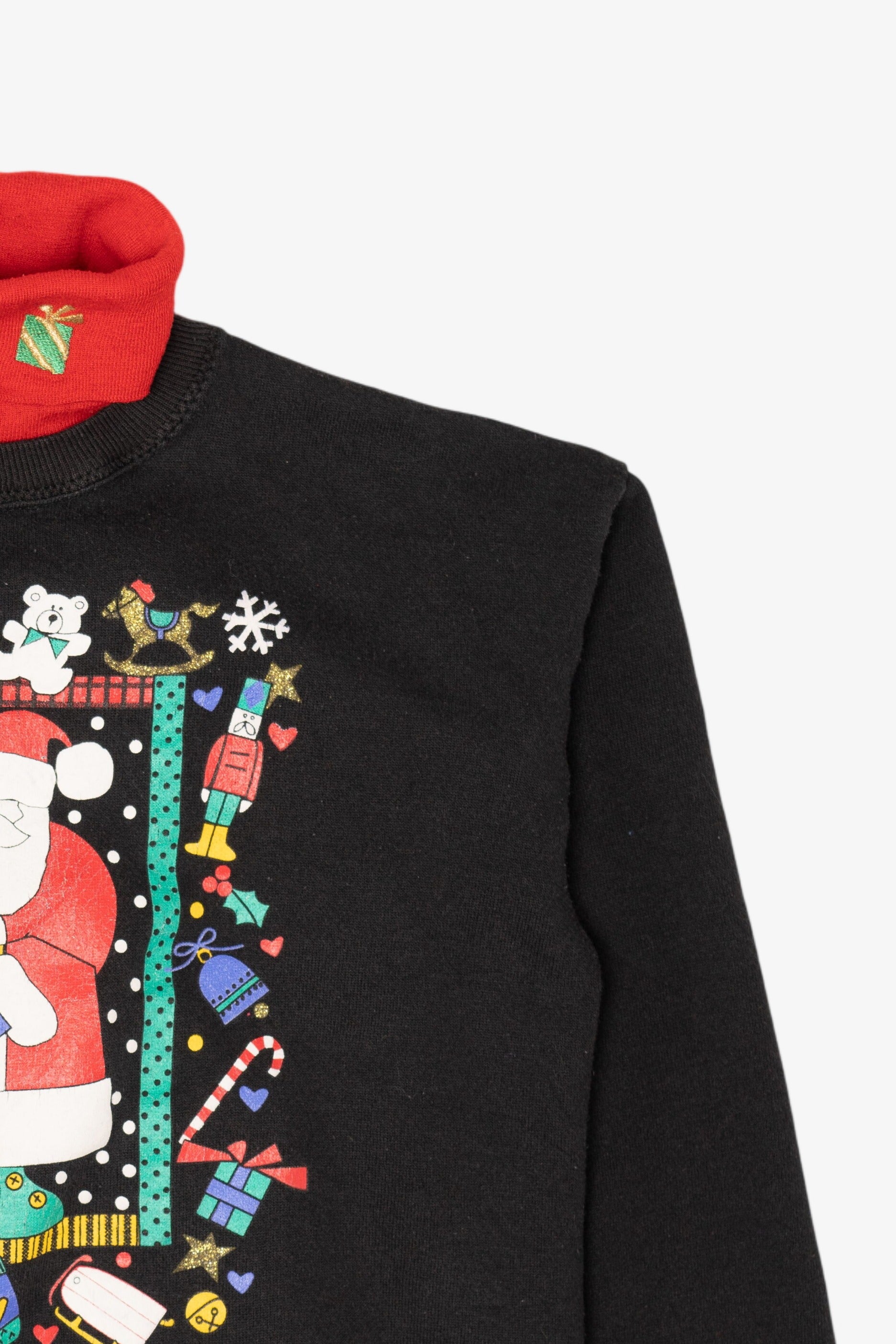 Vintage Kids Santa Ugly Christmas Turtleneck Sweatshirt (1990s)