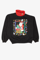 Vintage Kids Santa Ugly Christmas Turtleneck Sweatshirt (1990s)