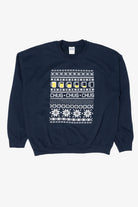 Navy Blue Gildan "Chug Chug Chug" Ugly Christmas Sweatshirt (2010s)