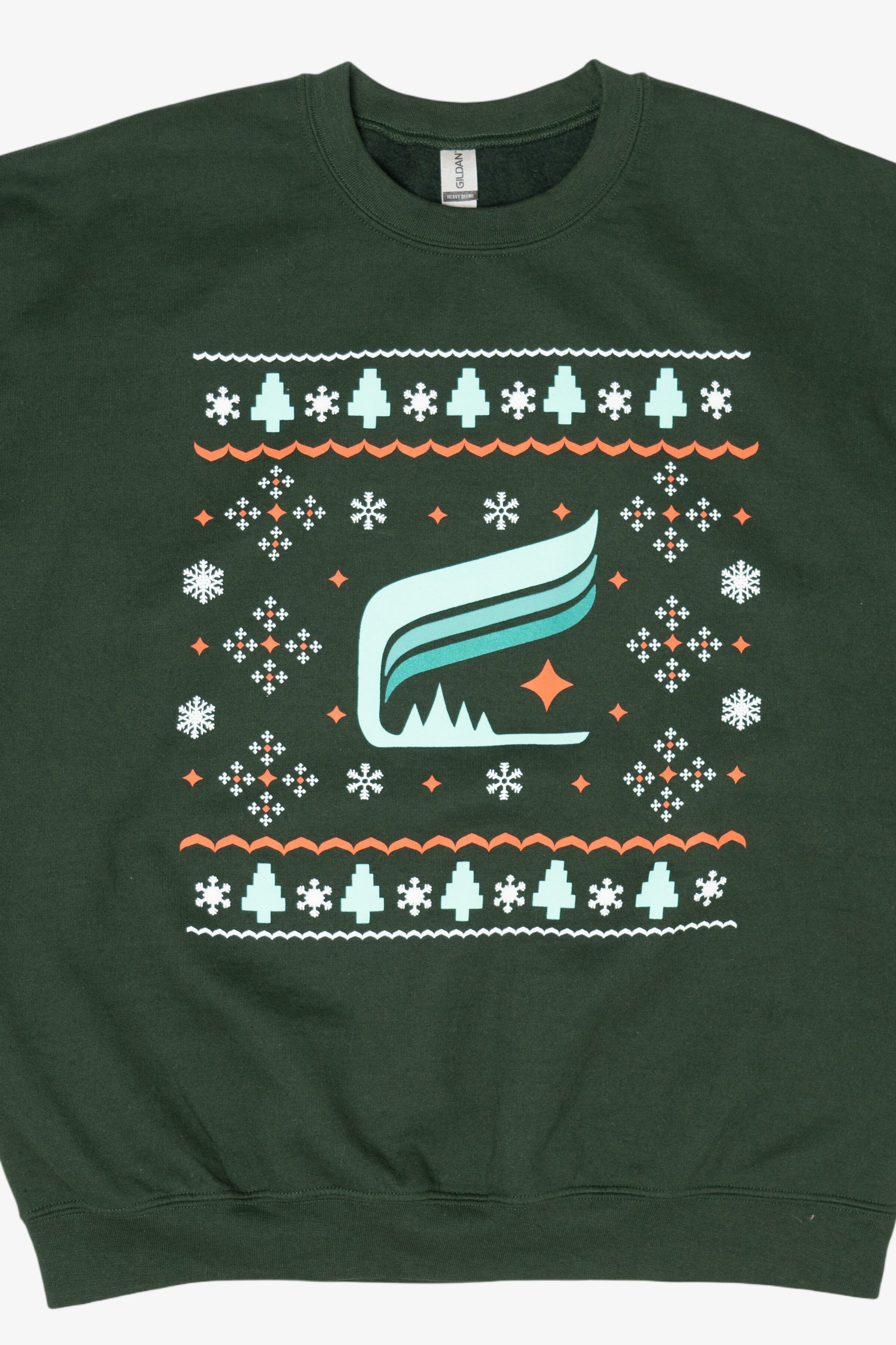 Dark Green Minnesota Aurora Ugly Christmas Sweatshirt (2020s)