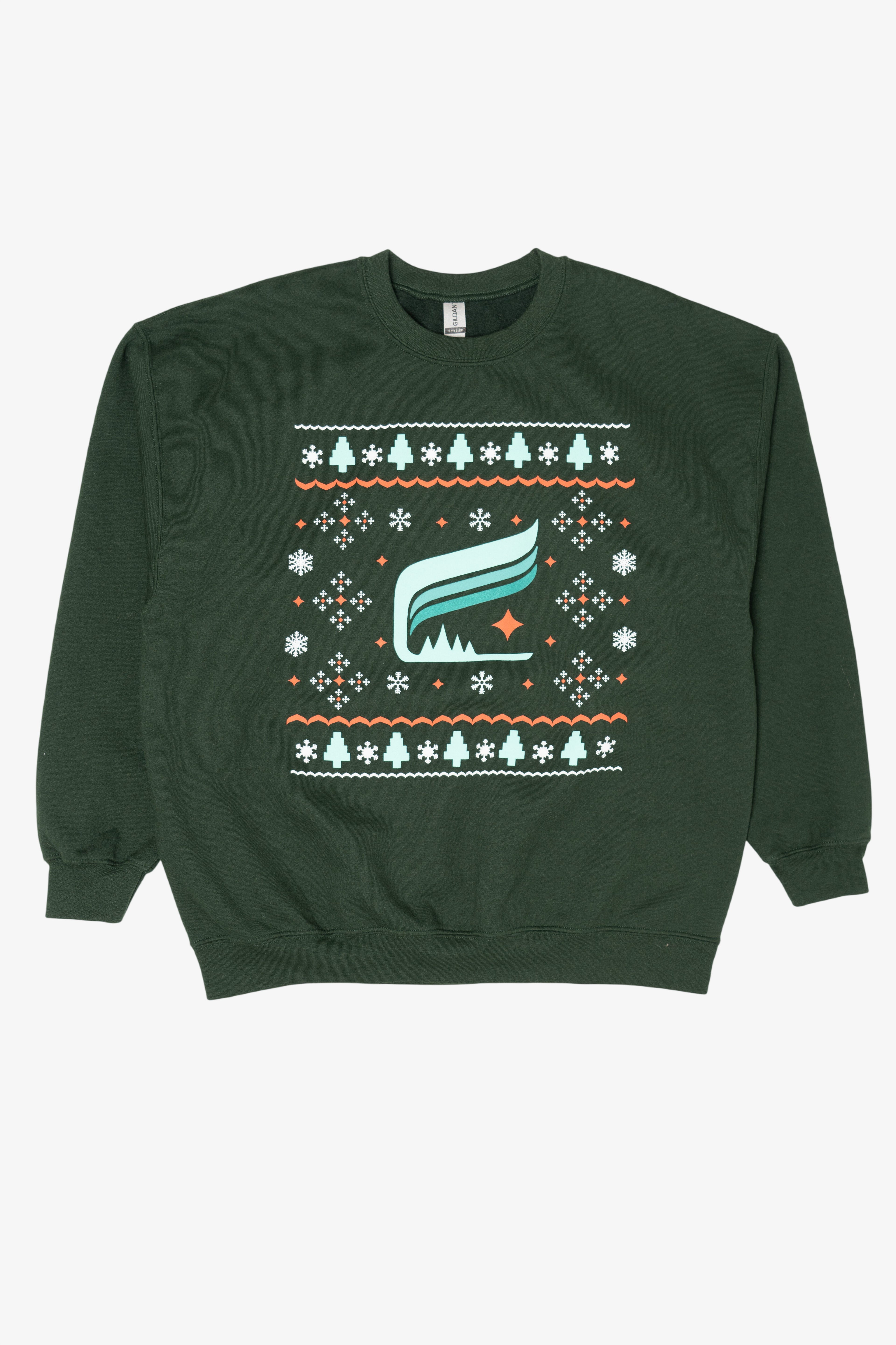 Dark Green Minnesota Aurora Ugly Christmas Sweatshirt (2020s)