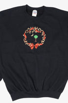 Black Gildan Wreath Ugly Christmas Sweatshirt (2010s)