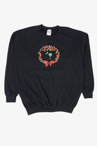 Black Gildan Wreath Ugly Christmas Sweatshirt (2010s)