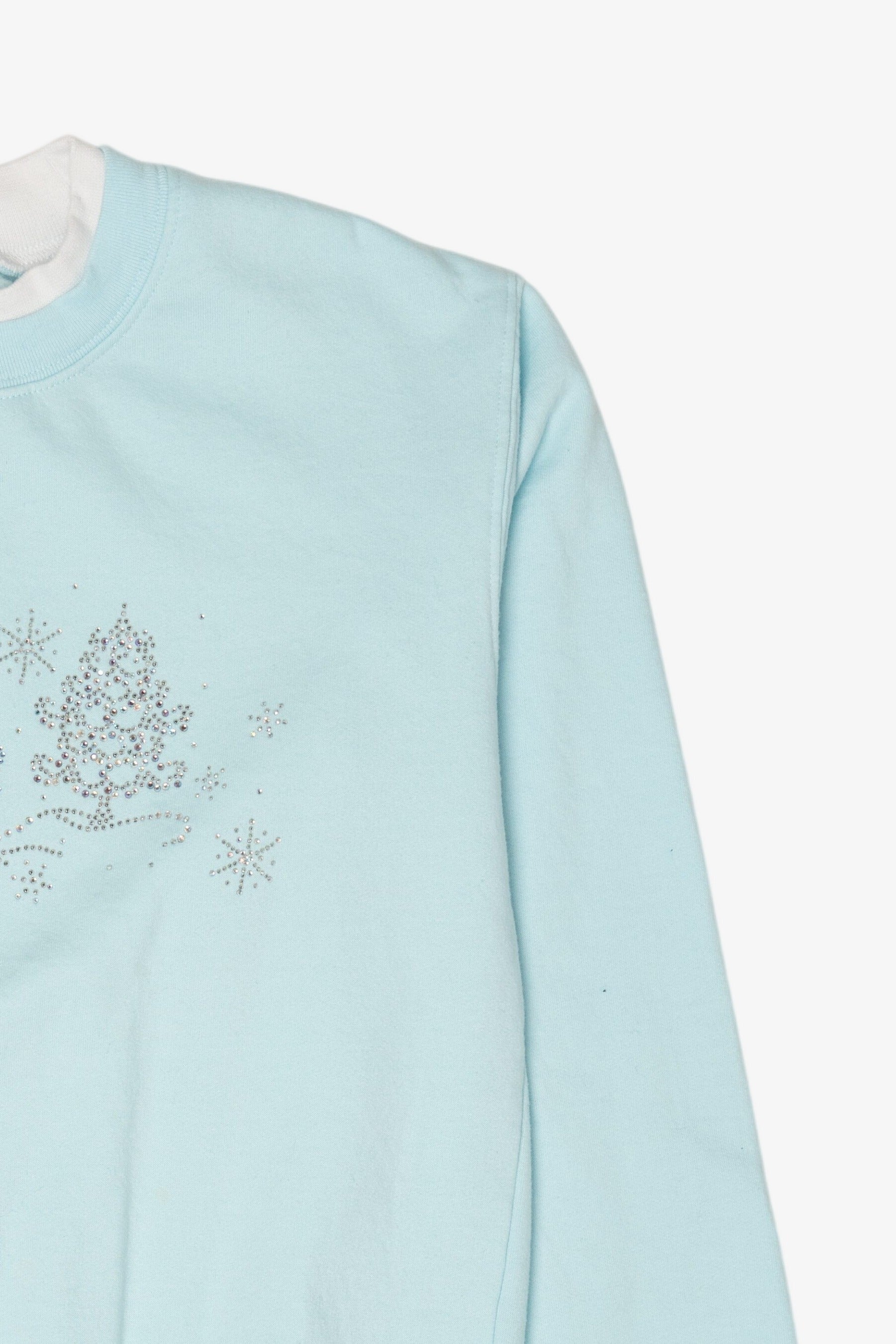 Vintage Baby Blue Decorated Originals Trees Ugly Christmas Sweatshirt (1990s)