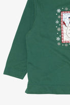Vintage Dark Green Fashion Bug Snowmen Ugly Christmas Sweatshirt (1990s)