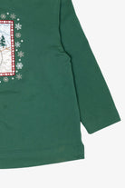 Vintage Dark Green Fashion Bug Snowmen Ugly Christmas Sweatshirt (1990s)