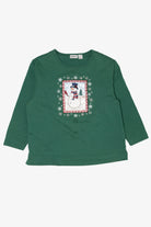 Vintage Dark Green Fashion Bug Snowmen Ugly Christmas Sweatshirt (1990s)