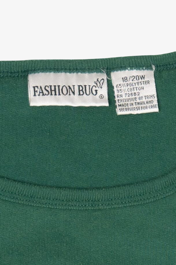 Vintage Dark Green Fashion Bug Snowmen Ugly Christmas Sweatshirt (1990s)