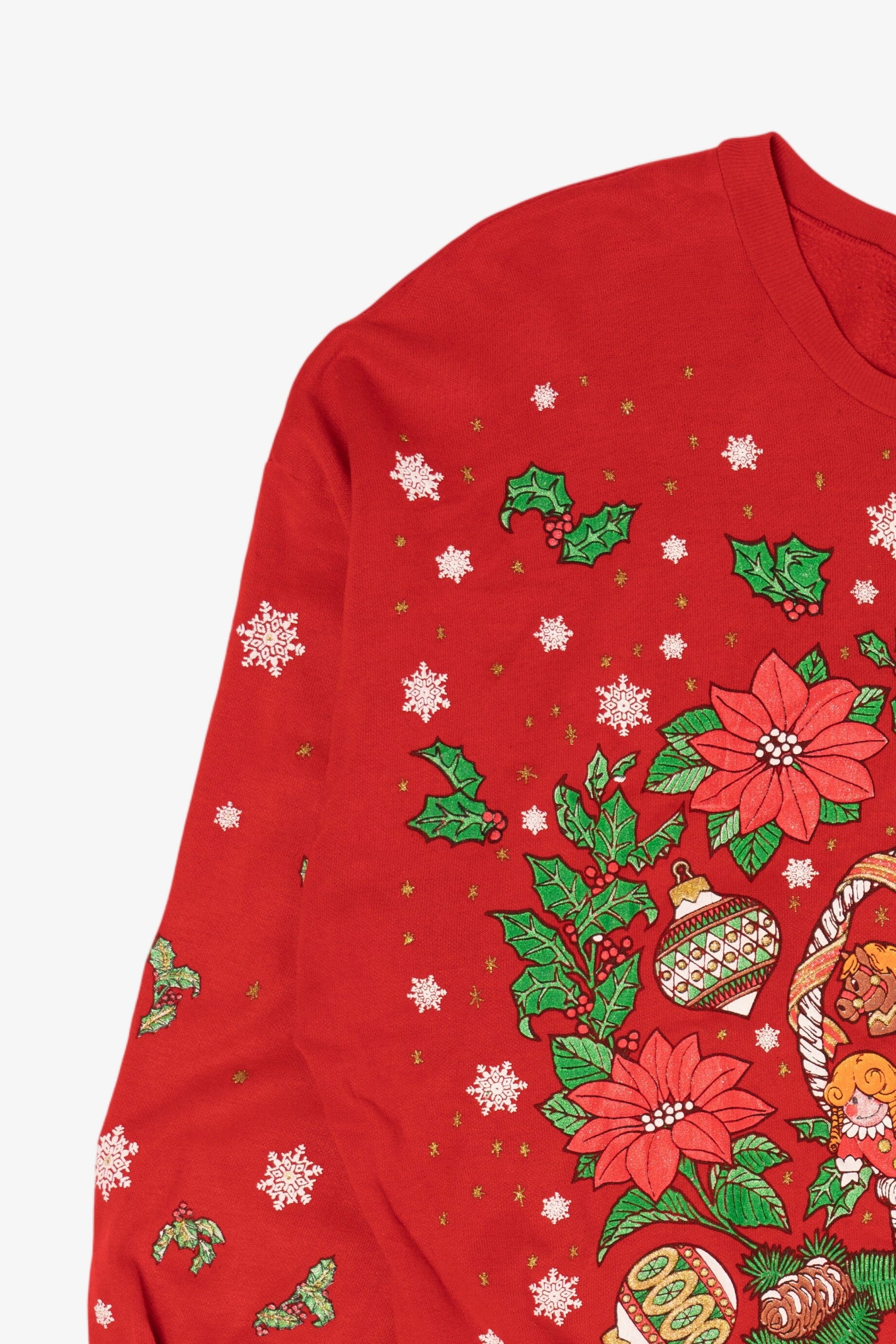 Vintage Red Nutcracker "Seasons Greetings" Ugly Christmas Sweatshirt (1990s)