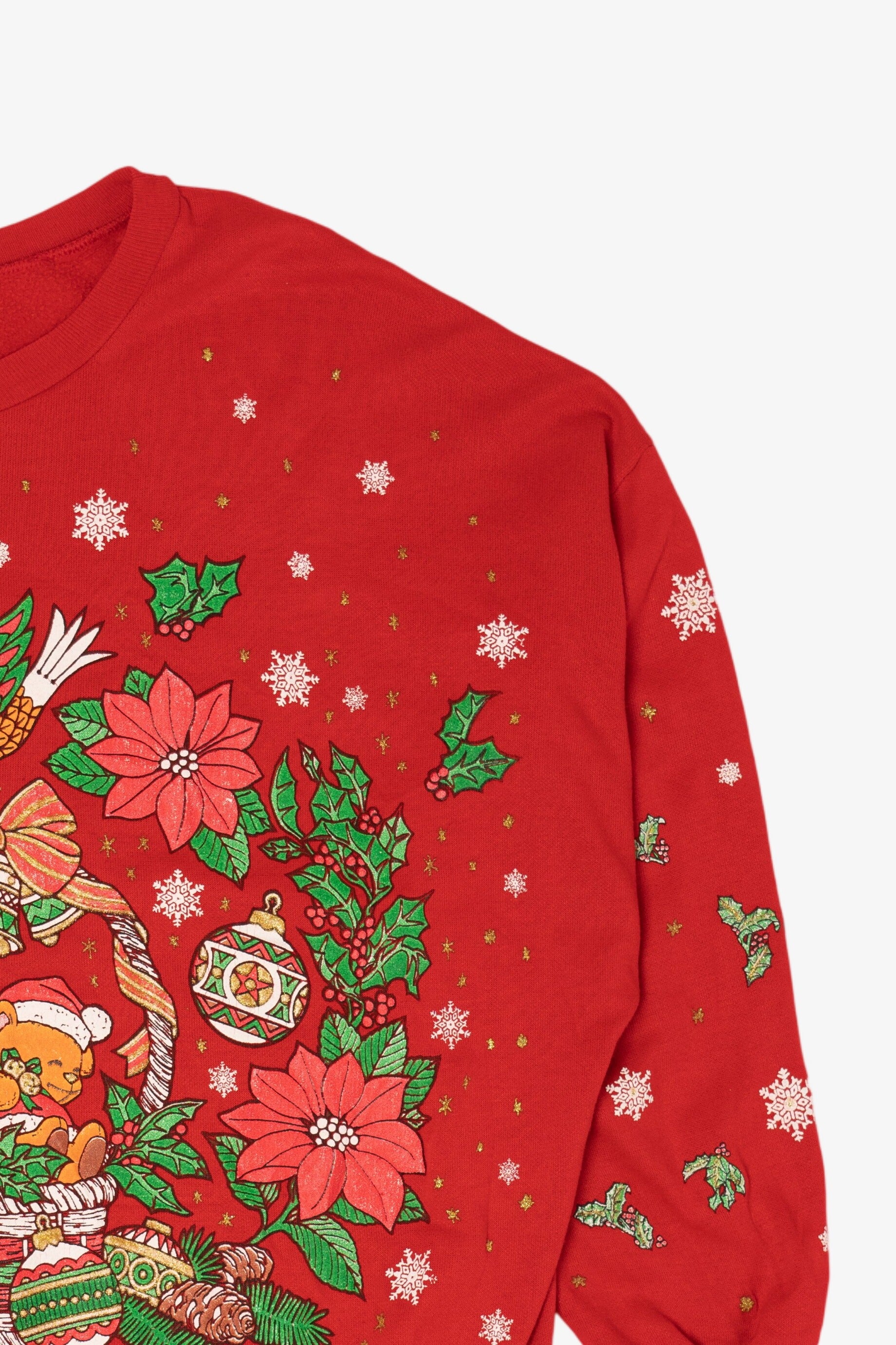 Vintage Red Nutcracker "Seasons Greetings" Ugly Christmas Sweatshirt (1990s)