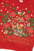 Vintage Red Nutcracker "Seasons Greetings" Ugly Christmas Sweatshirt (1990s)