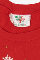 Vintage Red Nutcracker "Seasons Greetings" Ugly Christmas Sweatshirt (1990s)