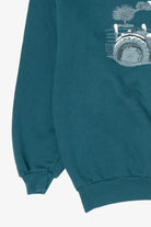 Vintage Teal Jerzees Winter Tractor Ugly Christmas Sweatshirt (1990s)