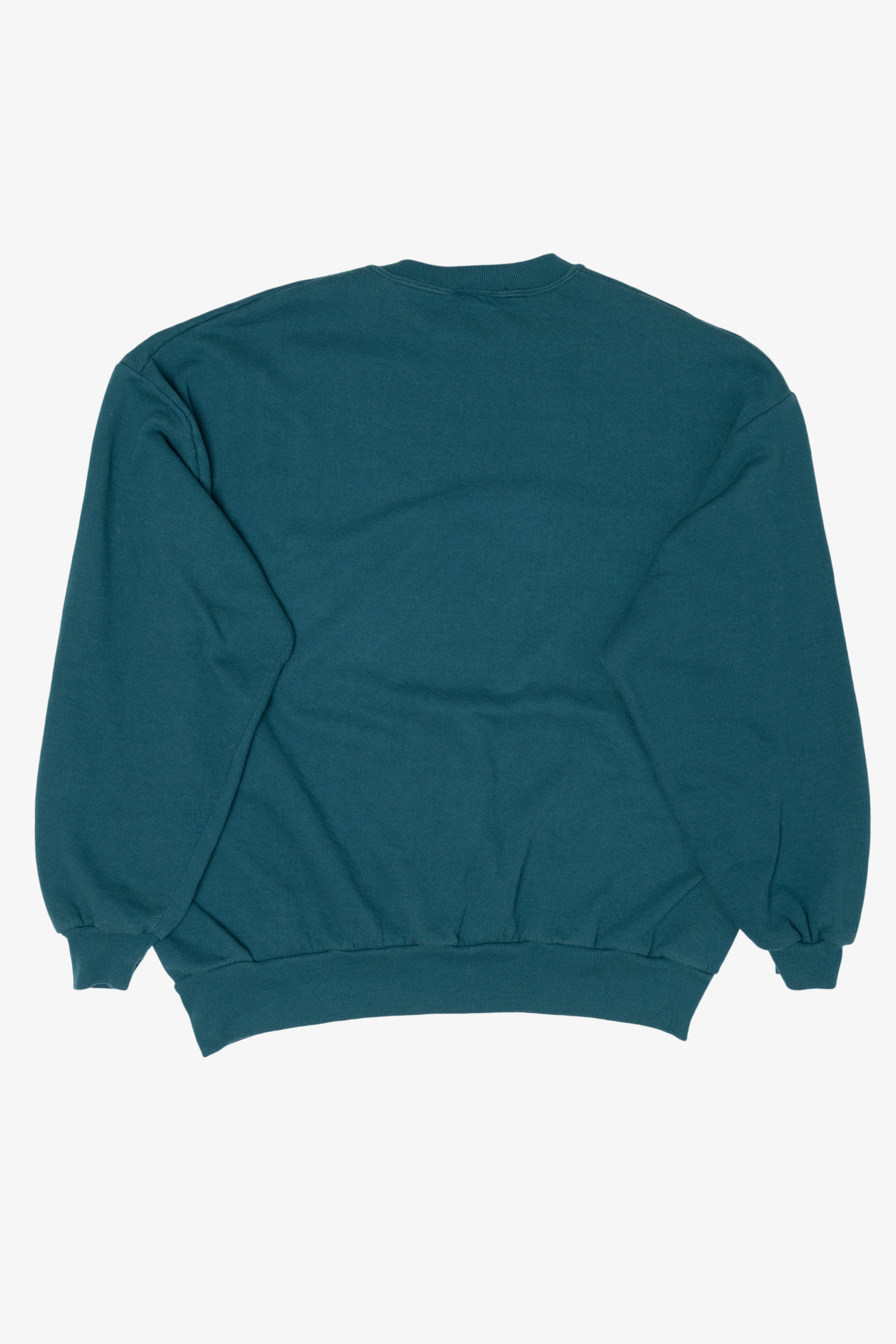 Vintage Teal Jerzees Winter Tractor Ugly Christmas Sweatshirt (1990s)