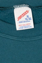 Vintage Teal Jerzees Winter Tractor Ugly Christmas Sweatshirt (1990s)