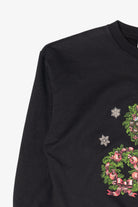 Vintage Black Basic Editions Wreaths Ugly Christmas Sweatshirt (1990s)