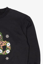 Vintage Black Basic Editions Wreaths Ugly Christmas Sweatshirt (1990s)