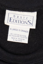 Vintage Black Basic Editions Wreaths Ugly Christmas Sweatshirt (1990s)
