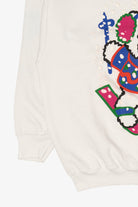 Vintage White Tultex Bear Skiing Ugly Christmas Sweatshirt (1990s)