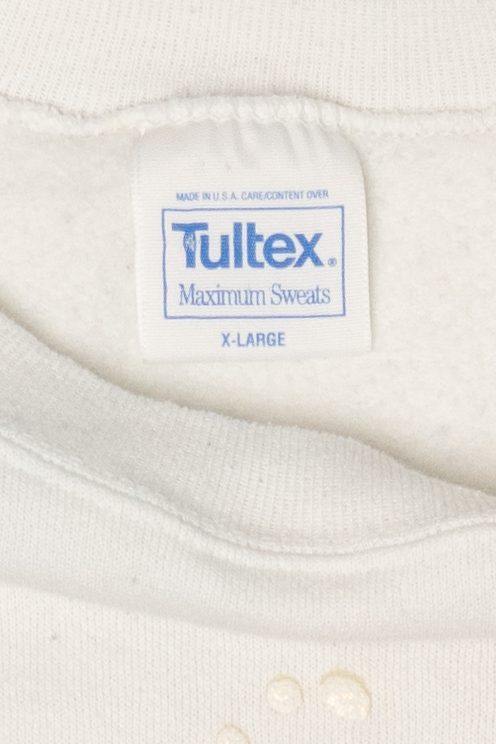 Vintage White Tultex Bear Skiing Ugly Christmas Sweatshirt (1990s)