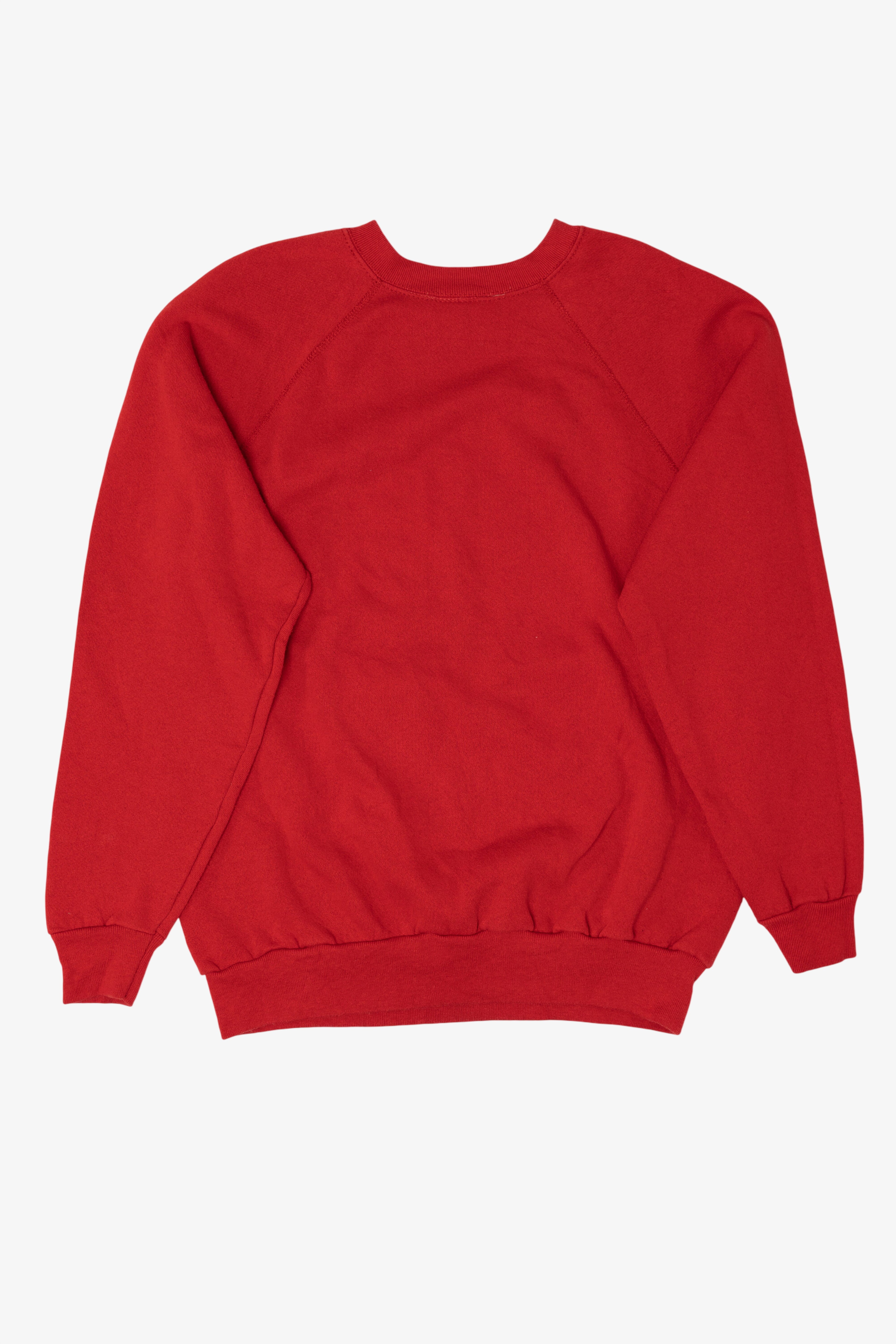 Vintage "Hug Me In Minnesota" Teddy Bear Raglan Ugly Christmas Sweatshirt (1990s)