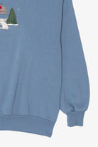 Vintage Light Blue Top Stitch Birds In Winter Ugly Christmas Sweatshirt (1990s)