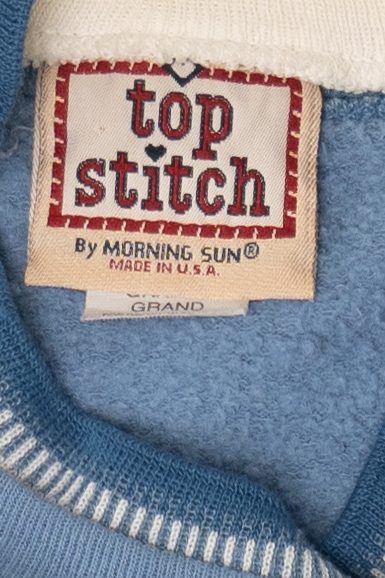 Vintage Light Blue Top Stitch Birds In Winter Ugly Christmas Sweatshirt (1990s)