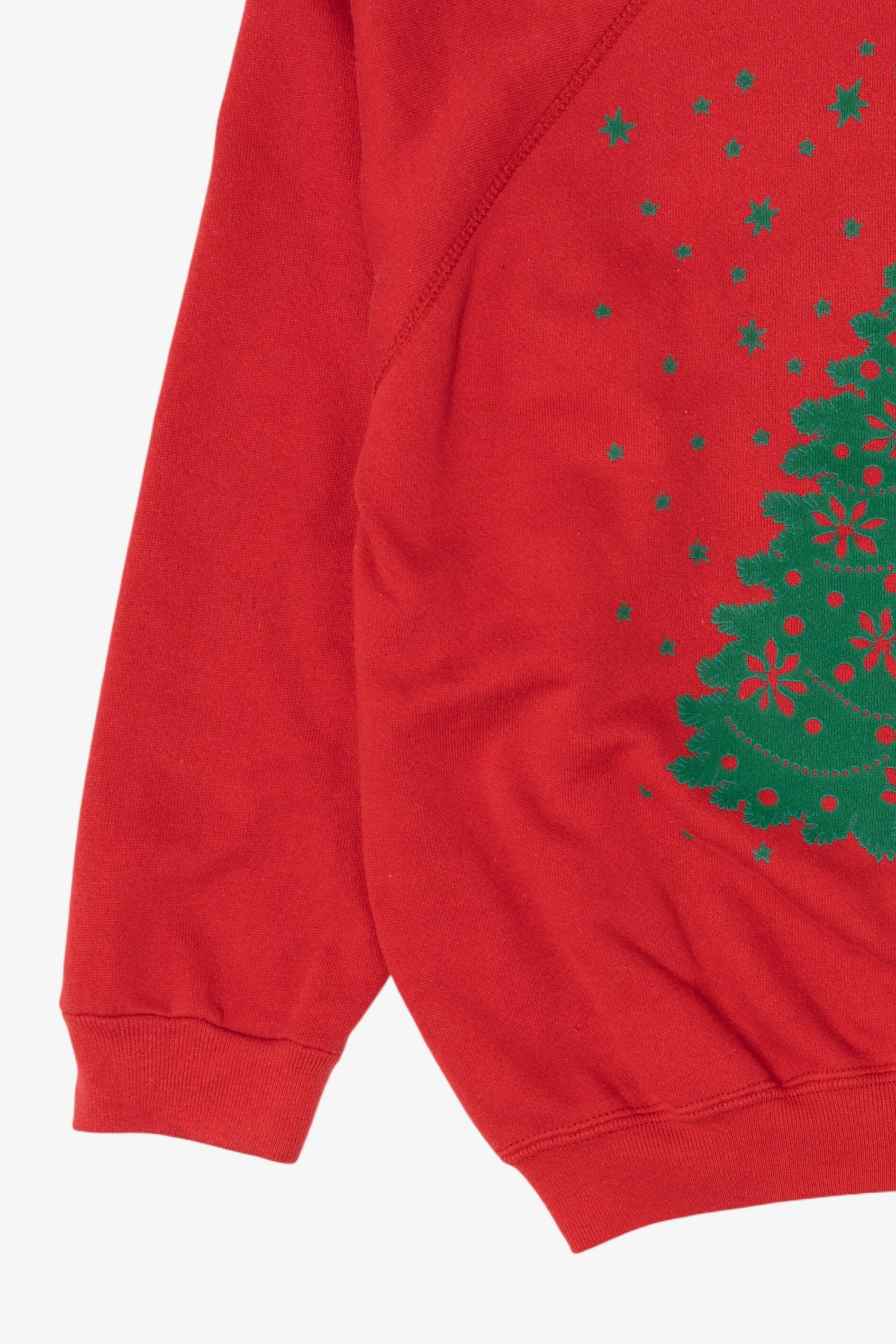 Vintage Red Tree Ugly Christmas Raglan Sweatshirt (1990s)