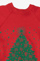 Vintage Red Tree Ugly Christmas Raglan Sweatshirt (1990s)