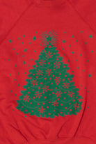 Vintage Red Tree Ugly Christmas Raglan Sweatshirt (1990s)